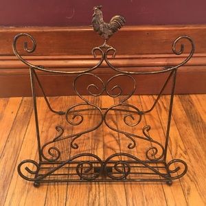 Sold….   Wrought iron cookbook or iPad holder